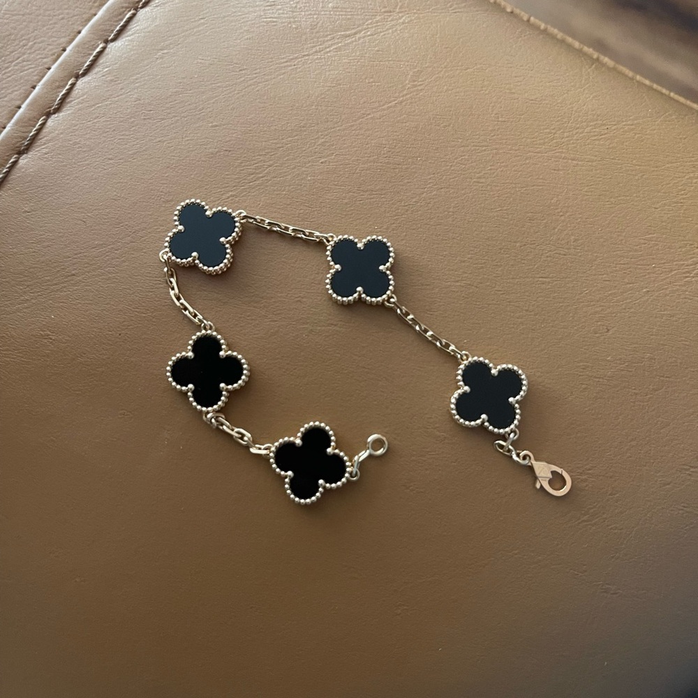 Van Cleef & Arpels Black and Gold Clover Bracelet